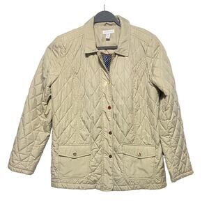 Charter Club Lightweight Jacket Women's Large Zip Snap Up White Lined